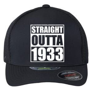 Straight Outta 1933 90th Birthday Flexfit Unipanel Trucker Cap