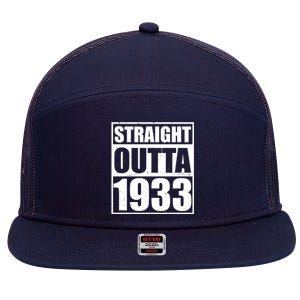 Straight Outta 1933 90th Birthday 7 Panel Mesh Trucker Snapback Hat