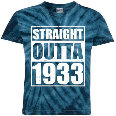 Straight Outta 1933 90th Birthday Kids Tie-Dye T-Shirt