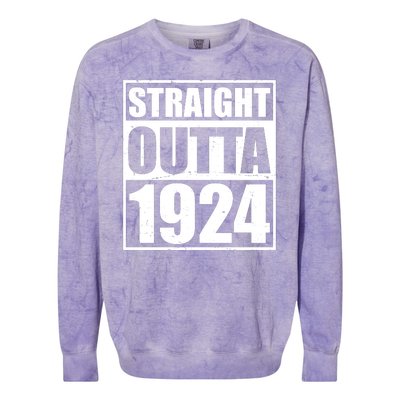 Straight Outta 1924 100th Birthday Colorblast Crewneck Sweatshirt