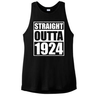 Straight Outta 1924 100th Birthday Ladies PosiCharge Tri-Blend Wicking Tank