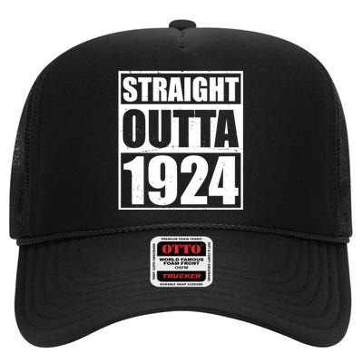 Straight Outta 1924 100th Birthday High Crown Mesh Back Trucker Hat