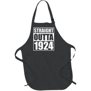 Straight Outta 1924 100th Birthday Full-Length Apron With Pockets