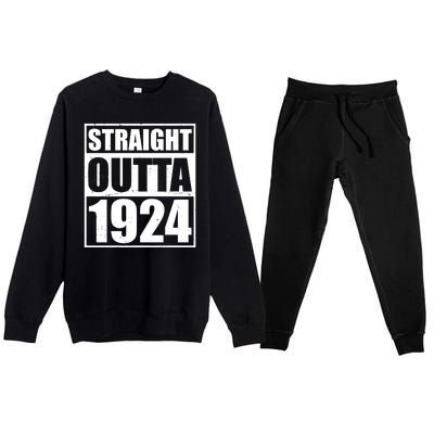 Straight Outta 1924 100th Birthday Premium Crewneck Sweatsuit Set