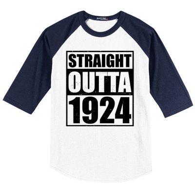 Straight Outta 1924 100th Birthday Baseball Sleeve Shirt