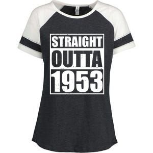 Straight Outta 1953 70th Birthday Enza Ladies Jersey Colorblock Tee