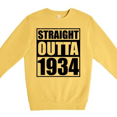 Straight Outta 1934 90th Birthday Premium Crewneck Sweatshirt