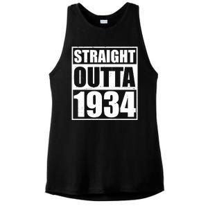 Straight Outta 1934 90th Birthday Ladies PosiCharge Tri-Blend Wicking Tank