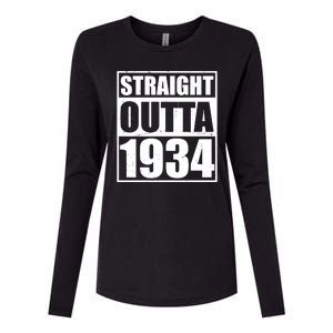 Straight Outta 1934 90th Birthday Womens Cotton Relaxed Long Sleeve T-Shirt