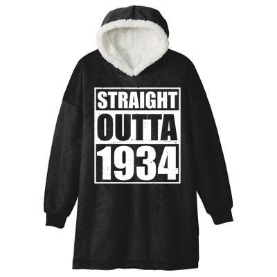 Straight Outta 1934 90th Birthday Hooded Wearable Blanket