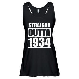 Straight Outta 1934 90th Birthday Ladies Essential Flowy Tank