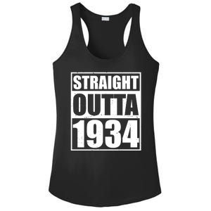 Straight Outta 1934 90th Birthday Ladies PosiCharge Competitor Racerback Tank