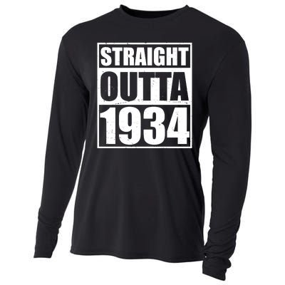 Straight Outta 1934 90th Birthday Cooling Performance Long Sleeve Crew