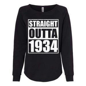 Straight Outta 1934 90th Birthday Womens California Wash Sweatshirt