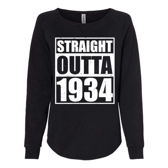 Straight Outta 1934 90th Birthday Womens California Wash Sweatshirt