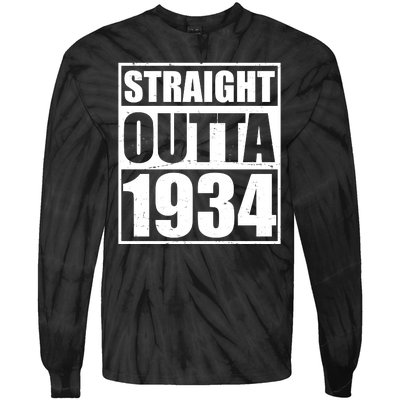 Straight Outta 1934 90th Birthday Tie-Dye Long Sleeve Shirt