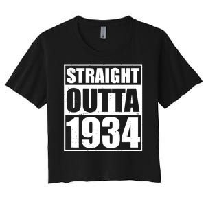 Straight Outta 1934 90th Birthday Women's Crop Top Tee