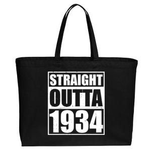 Straight Outta 1934 90th Birthday Cotton Canvas Jumbo Tote