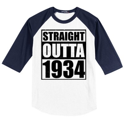 Straight Outta 1934 90th Birthday Baseball Sleeve Shirt