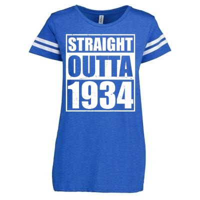 Straight Outta 1934 90th Birthday Enza Ladies Jersey Football T-Shirt