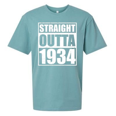 Straight Outta 1934 90th Birthday Sueded Cloud Jersey T-Shirt