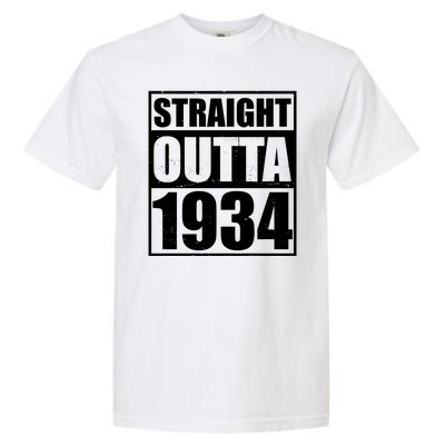 Straight Outta 1934 90th Birthday Garment-Dyed Heavyweight T-Shirt