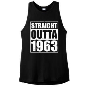 Straight Outta 1963 60th Birthday Ladies PosiCharge Tri-Blend Wicking Tank