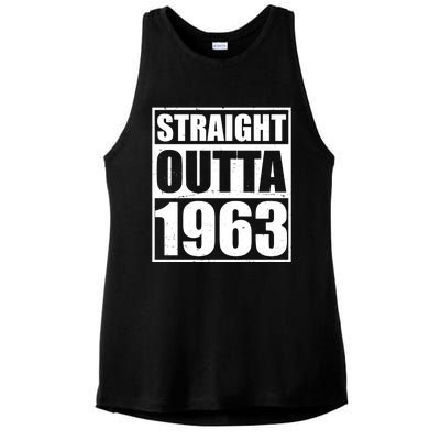 Straight Outta 1963 60th Birthday Ladies PosiCharge Tri-Blend Wicking Tank