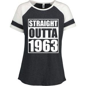 Straight Outta 1963 60th Birthday Enza Ladies Jersey Colorblock Tee