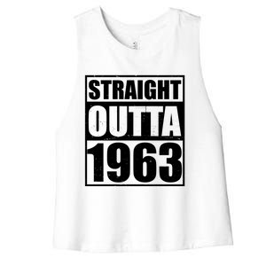 Straight Outta 1963 60th Birthday Women's Racerback Cropped Tank