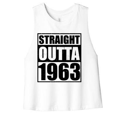 Straight Outta 1963 60th Birthday Women's Racerback Cropped Tank