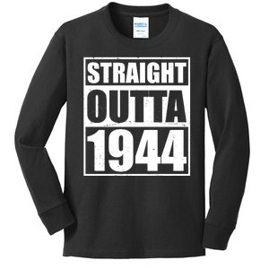 Straight Outta 1944 80th Birthday Kids Long Sleeve Shirt