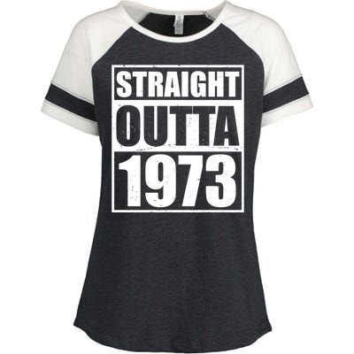 Straight Outta 1973 50th Birthday Enza Ladies Jersey Colorblock Tee