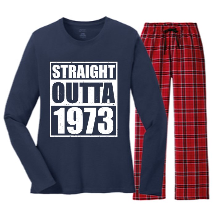 Straight Outta 1973 50th Birthday Women's Long Sleeve Flannel Pajama Set 