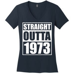 Straight Outta 1973 50th Birthday Women's V-Neck T-Shirt