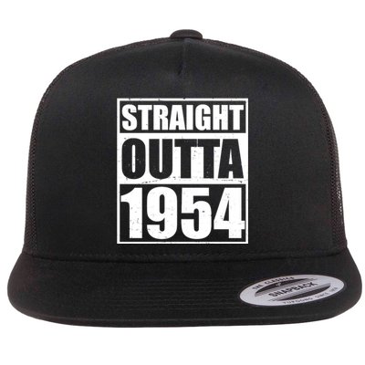 Straight Outta 1954 70th Birthday Flat Bill Trucker Hat