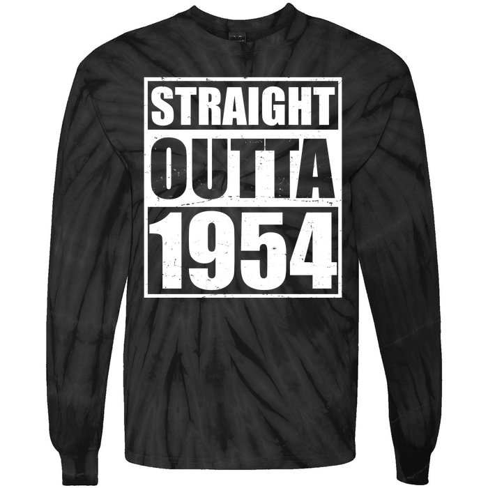 Straight Outta 1954 70th Birthday Tie-Dye Long Sleeve Shirt