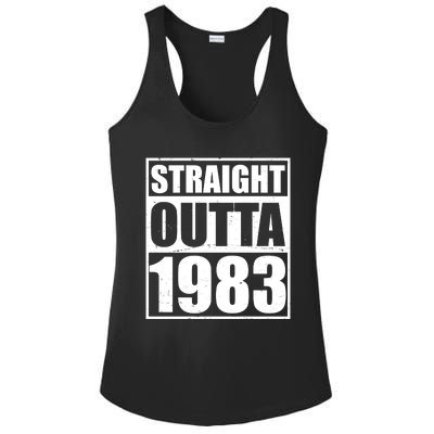 Straight Outta 1983 40th Birthday Ladies PosiCharge Competitor Racerback Tank