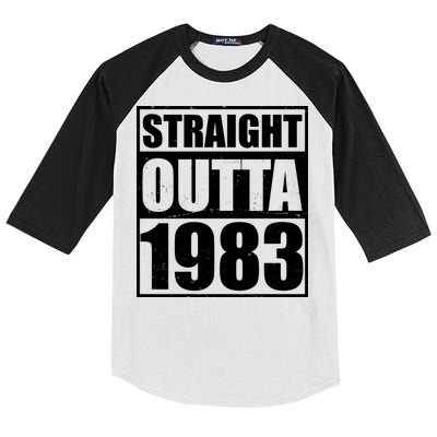 Straight Outta 1983 40th Birthday Kids Colorblock Raglan Jersey