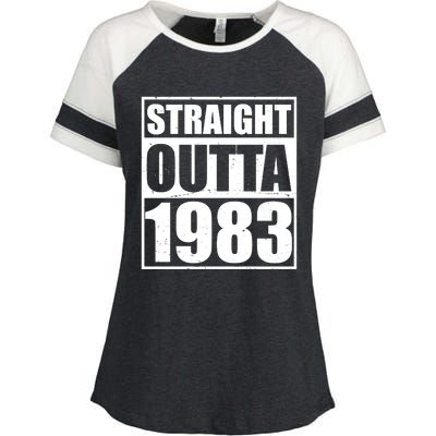 Straight Outta 1983 40th Birthday Enza Ladies Jersey Colorblock Tee