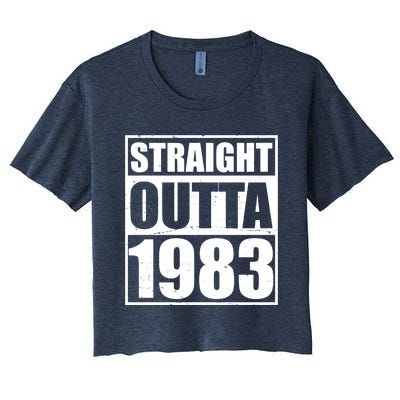 Straight Outta 1983 40th Birthday Women's Crop Top Tee