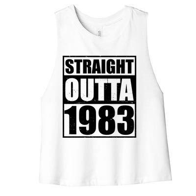 Straight Outta 1983 40th Birthday Women's Racerback Cropped Tank