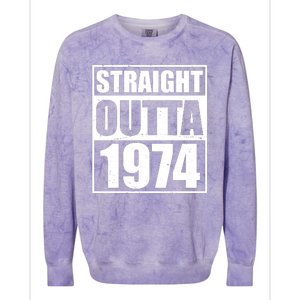 Straight Outta 1974 50th Birthday Colorblast Crewneck Sweatshirt