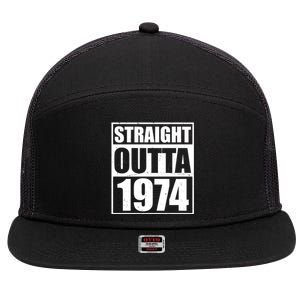 Straight Outta 1974 50th Birthday 7 Panel Mesh Trucker Snapback Hat