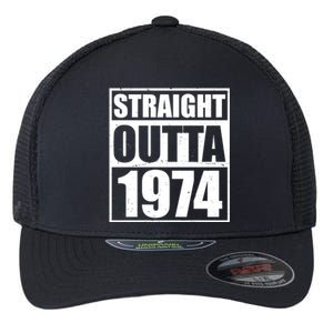 Straight Outta 1974 50th Birthday Flexfit Unipanel Trucker Cap