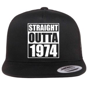 Straight Outta 1974 50th Birthday Flat Bill Trucker Hat