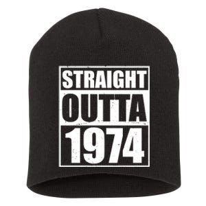 Straight Outta 1974 50th Birthday Short Acrylic Beanie