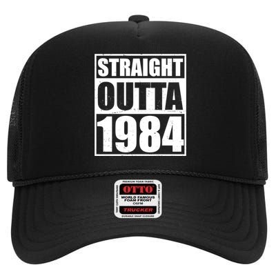 Straight Outta 1984 40th Birthday High Crown Mesh Back Trucker Hat