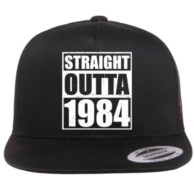 Straight Outta 1984 40th Birthday Flat Bill Trucker Hat