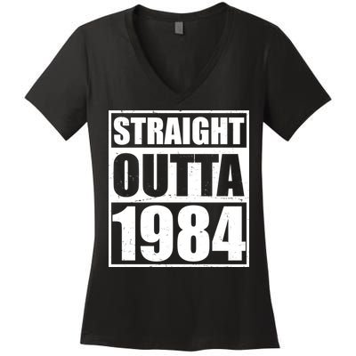 Straight Outta 1984 40th Birthday Women's V-Neck T-Shirt